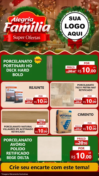 Modelo de TV para TV Vertical com o tema Alegria Em Família - Super Ofertas para Pisos e revestimentos