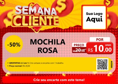 Modelo de Cartaz para Cartaz A4 Horizontal com o tema Semana do Cliente para Papelaria