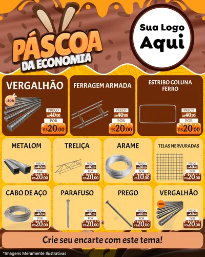 Modelo de Rede Social para Feed Instagram com o tema Páscoa da Economia para Ferragens