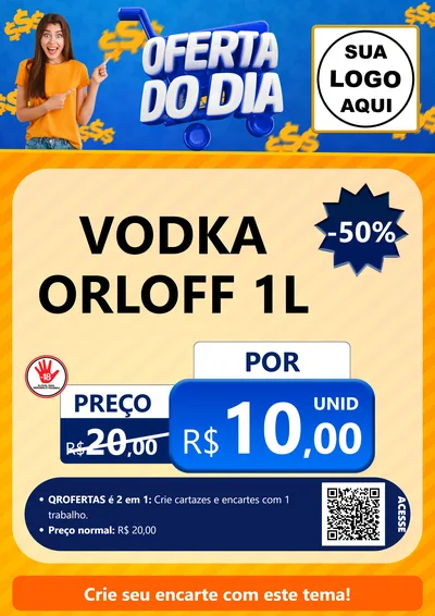 Modelo de Cartaz para Cartaz A4 Vertical com o tema Oferta do Dia para Distribuidora de bebidas