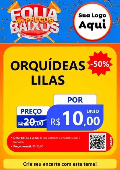 Modelo de Cartaz para Cartaz A4 Vertical com o tema Folia de Preços Baixos para Floricultura e jardim