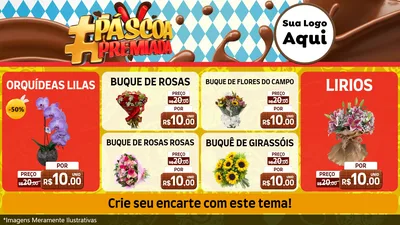 Modelo de TV para TV Horizontal com o tema Páscoa Premiada para Floricultura e jardim