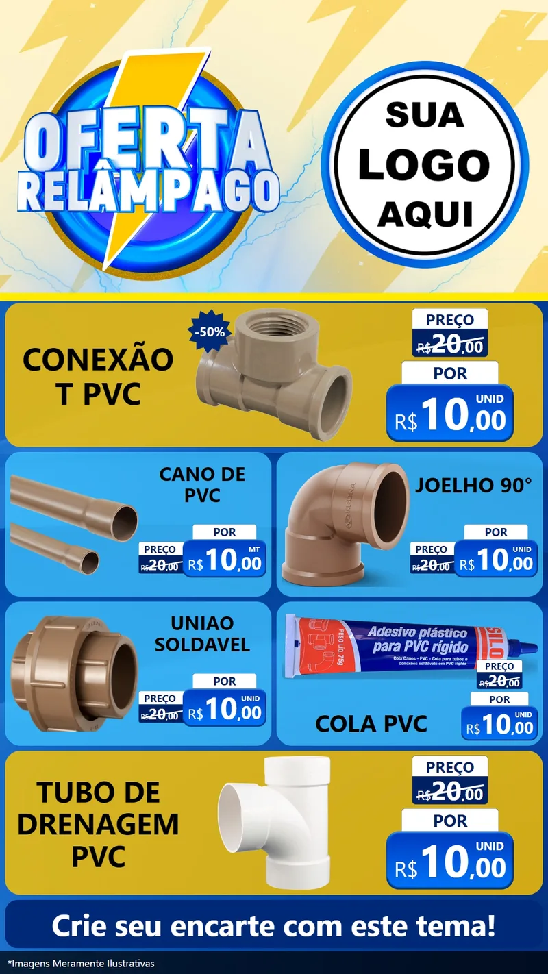 Modelo de TV para TV Vertical com o tema Oferta Relâmpago para Tubos e conexões