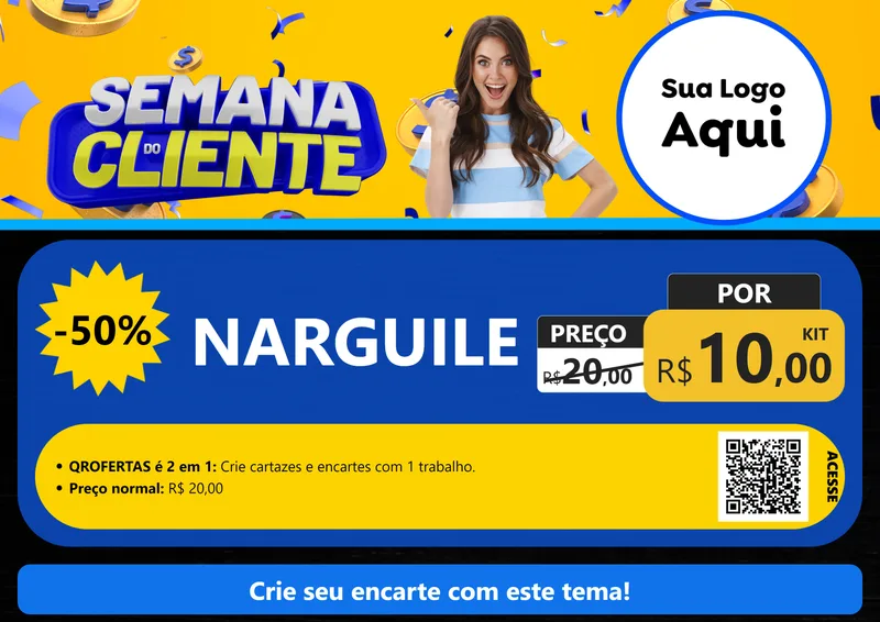 Modelo de Cartaz para Cartaz A4 Horizontal com o tema Semana do Cliente para Tabacaria