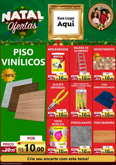 Modelo de Encarte para Encarte A4 Vertical com o tema Natal de Ofertas para Material para Construção