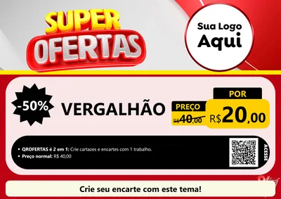 Modelo de Cartaz para Cartaz A4 Horizontal com o tema Super Ofertas para Ferragens