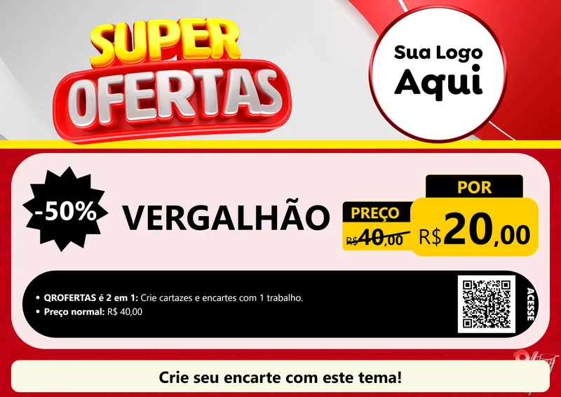 Modelo de Cartaz para Cartaz A4 Horizontal com o tema Super Ofertas para Ferragens