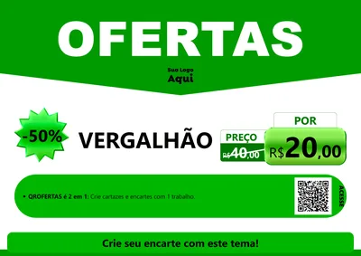 Modelo de Cartaz para Cartaz A4 Horizontal com o tema Ofertas Verde Cartaz para Ferragens