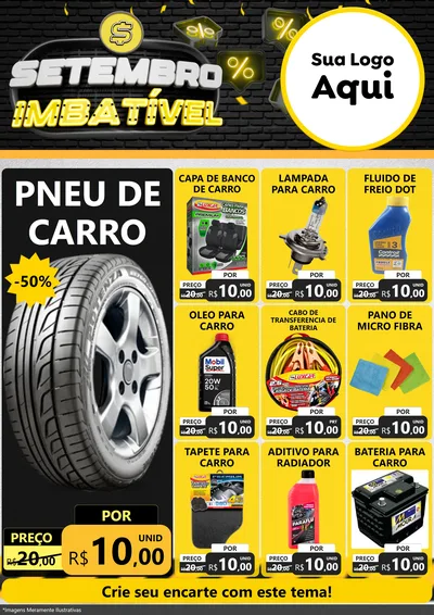 Modelo de Encarte para Encarte A4 Vertical com o tema Setembro Imbatível para Auto peças