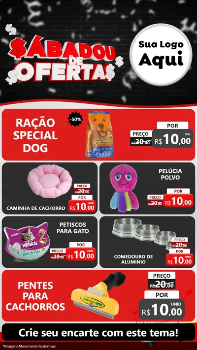 Modelo de TV para TV Vertical com o tema Sabadou de Ofertas para Pet Shop