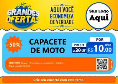 Modelo de Cartaz para Cartaz A4 Horizontal com o tema Grandes Ofertas para Moto peças