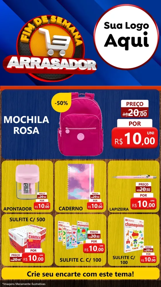 Modelo de Rede Social para Stories com o tema Fim De Semana Arrasador para Papelaria