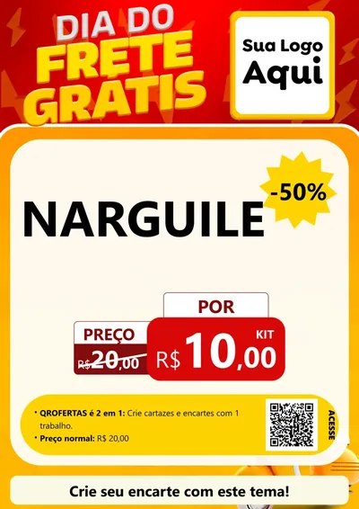 Modelo de Cartaz para Cartaz A4 Vertical com o tema Dia do Frete Grátis para Tabacaria