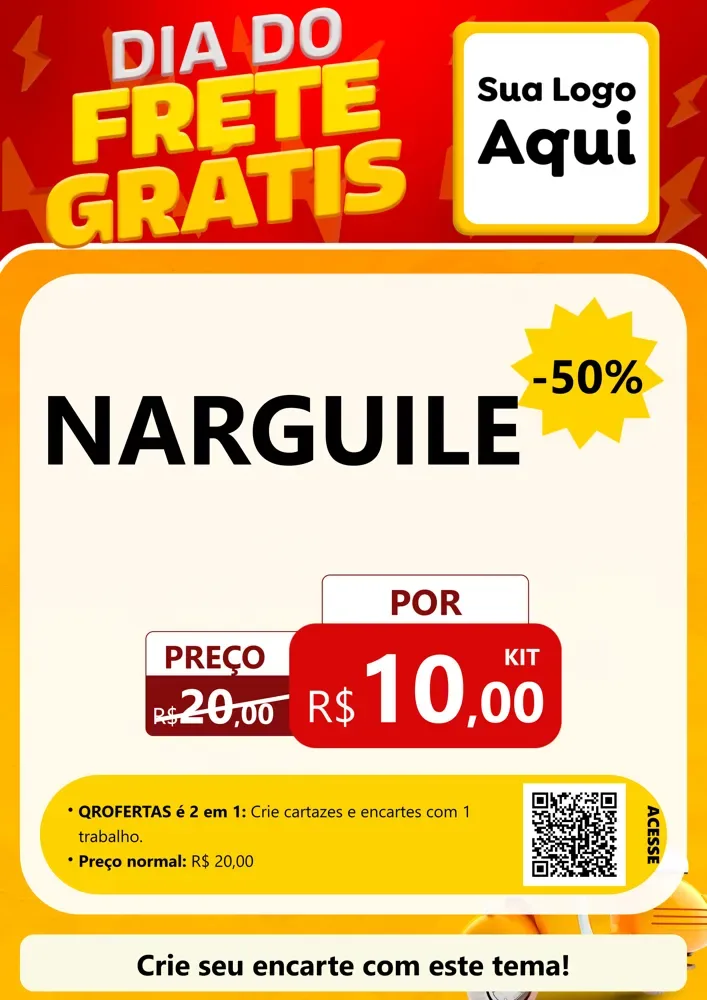 Modelo de Cartaz para Cartaz A4 Vertical com o tema Dia do Frete Grátis para Tabacaria