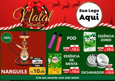 Modelo de Encarte para Encarte A4 Horizontal com o tema Natal Imperdível para Tabacaria
