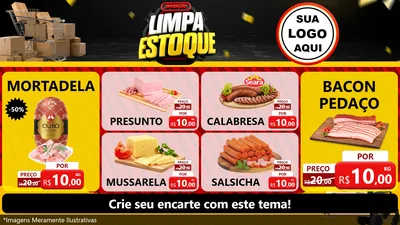Modelo de TV para TV Horizontal com o tema Operação Limpa Estoque para Frios e Laticínios