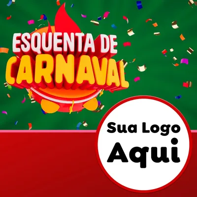 Modelo de Rede Social para Feed Facebook com o tema Esquenta de Carnaval para Supermercado