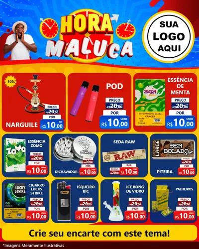 Modelo de Rede Social para Feed Instagram com o tema Hora Maluca para Tabacaria