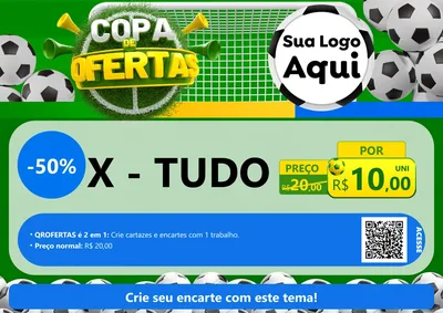 Modelo de Cartaz para Cartaz A4 Horizontal com o tema Copa De Ofertas para Hamburgueria