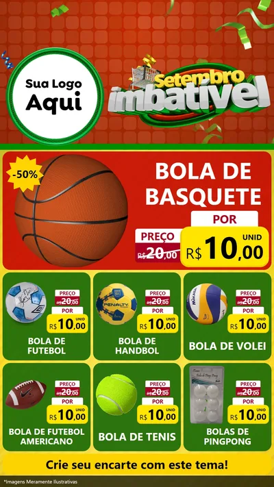 Modelo de Rede Social para Stories com o tema Setembro Imbatível para Artigos Esportivos