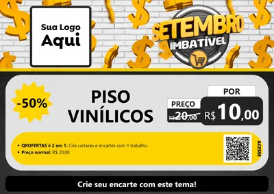 Modelo de Cartaz para Cartaz A4 Horizontal com o tema Setembro Imbatível para Material para Construção