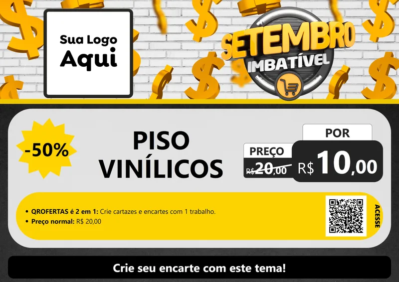 Modelo de Cartaz para Cartaz A4 Horizontal com o tema Setembro Imbatível para Material para Construção