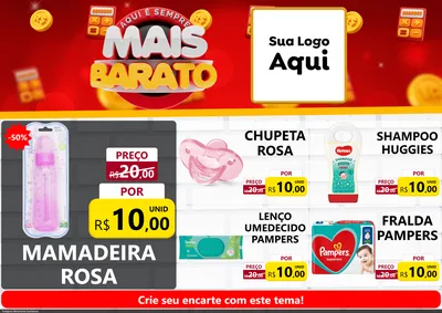 Modelo de Encarte para Encarte A4 Horizontal com o tema Mais Barato para Bebês