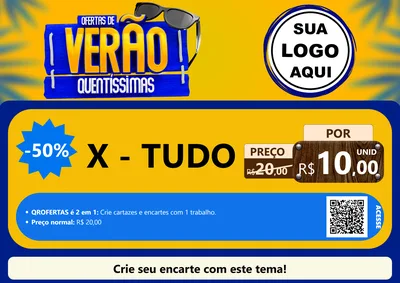 Modelo de Cartaz para Cartaz A4 Horizontal com o tema Ofertas de Verão Quentíssimas para Hamburgueria