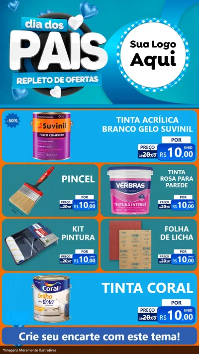 Modelo de TV para TV Vertical com o tema Dia Dos Pais Repleto de Ofertas para Tintas e Ferramentas