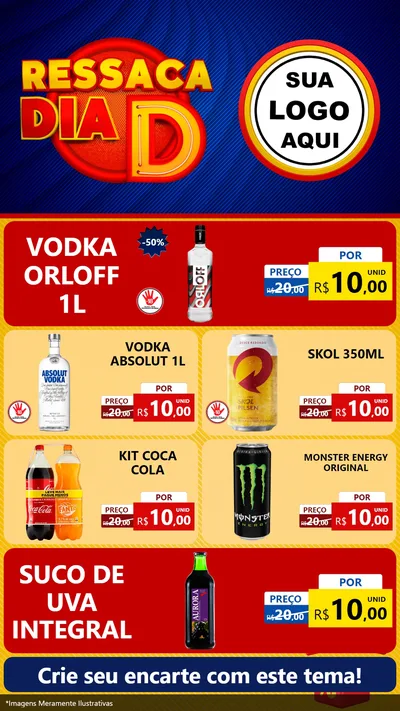 Modelo de TV para TV Vertical com o tema Ressaca Dia D para Distribuidora de bebidas