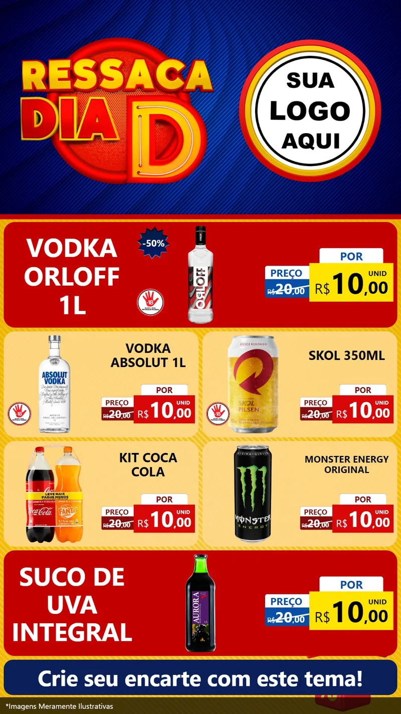 Modelo de TV para TV Vertical com o tema Ressaca Dia D para Distribuidora de bebidas