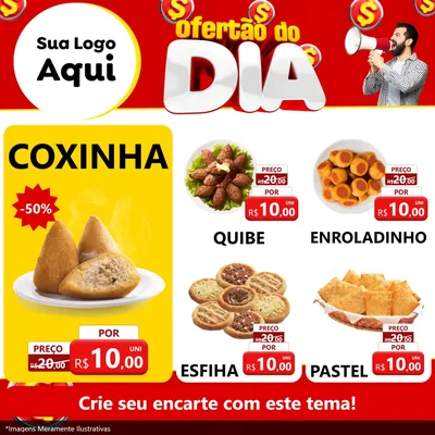 Modelo de Rede Social para Feed Facebook com o tema Ofertão do dia para Salgadaria