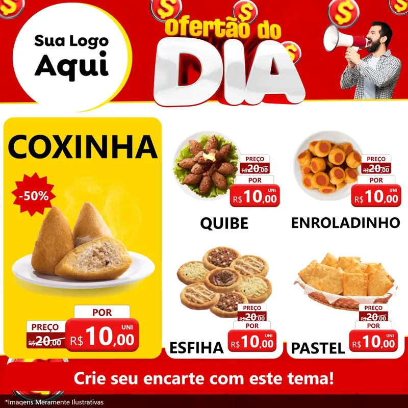 Modelo de Rede Social para Feed Facebook com o tema Ofertão do dia para Salgadaria