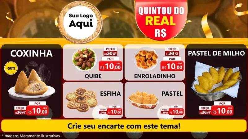 Modelo de TV para TV Horizontal com o tema Quintou do Real para Salgadaria