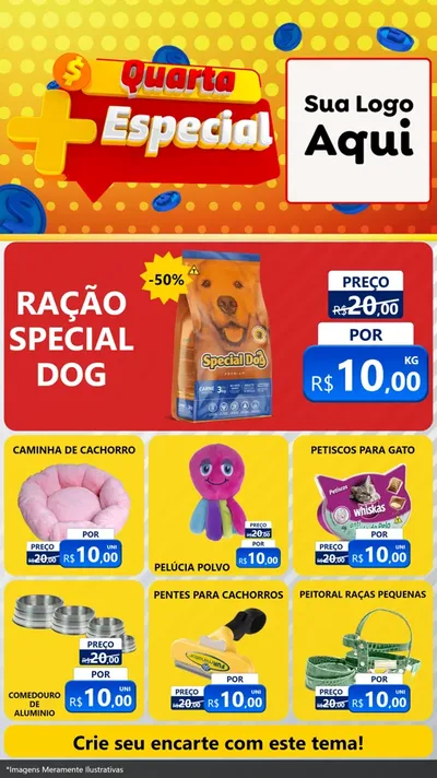 Modelo de Rede Social para Stories com o tema Quarta Mais Especial para Pet Shop