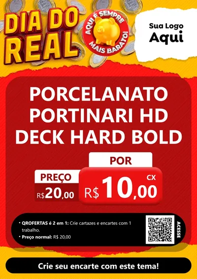Modelo de Cartaz para Cartaz A4 Vertical com o tema Dia Do Real para Pisos e revestimentos