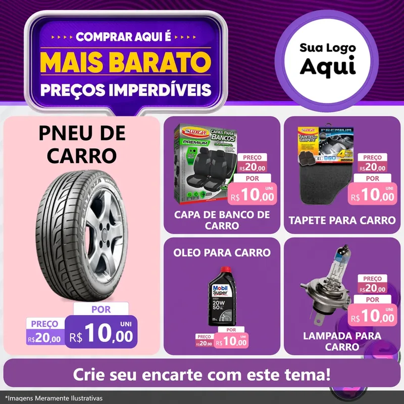Modelo de Rede Social para Feed Facebook com o tema Mais Barato para Auto peças