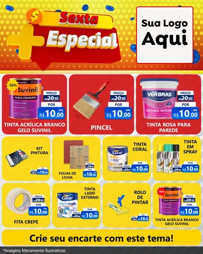 Modelo de Rede Social para Feed Instagram com o tema Sexta Mais Especial para Tintas e Ferramentas