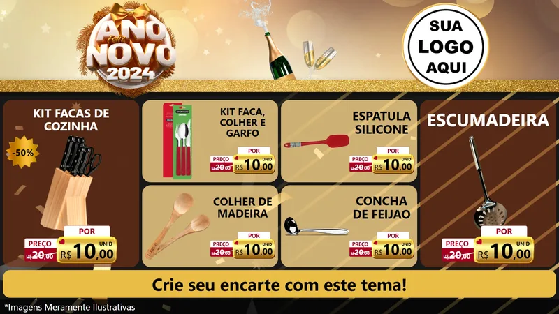 Modelo de TV para TV Horizontal com o tema Feliz Ano Novo 2027 para Utilidades Domésticas