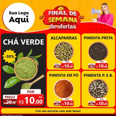 Modelo de Rede Social para Feed Facebook com o tema Final de Semana de Ofertas para Produtos Naturais