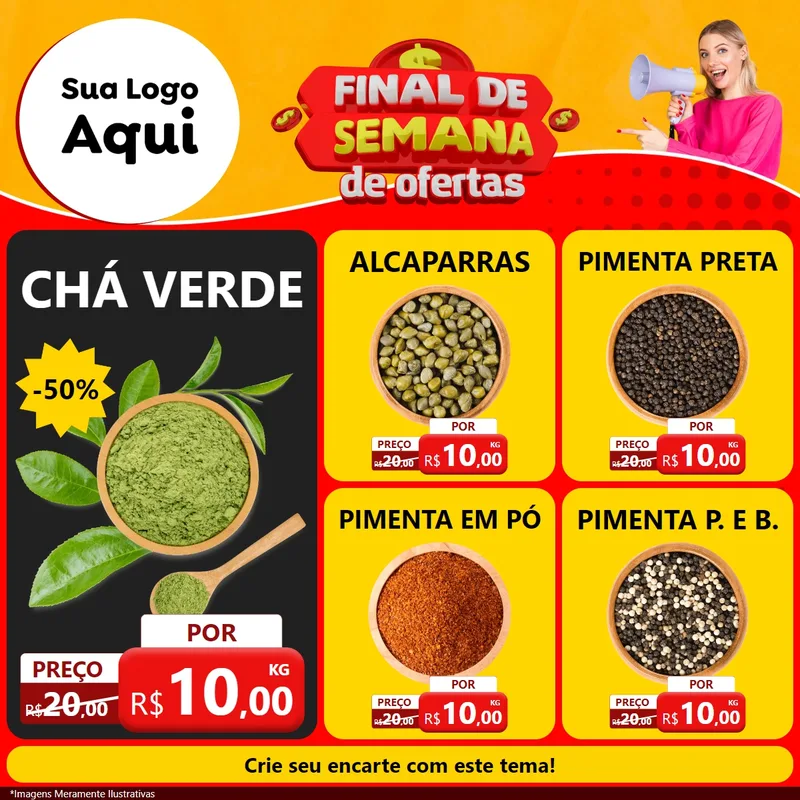 Modelo de Rede Social para Feed Facebook com o tema Final de Semana de Ofertas para Produtos Naturais