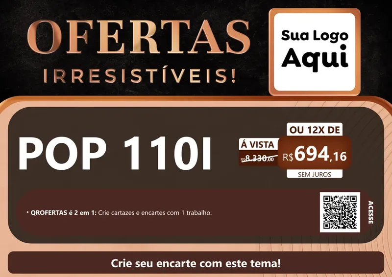 Modelo de Cartaz para Cartaz A4 Horizontal com o tema Ofertas Irresistíveis! para Concessionaria de Motos