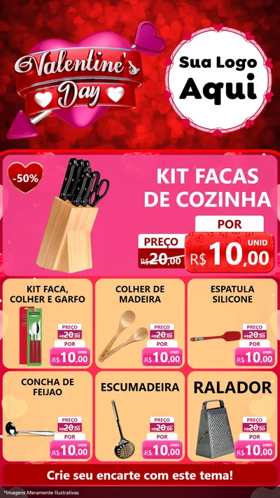 Modelo de Rede Social para Stories com o tema Valentine's Day para Utilidades Domésticas