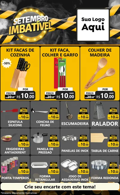 Modelo de Encarte para Encarte Grande com o tema Setembro Imbatível para Utilidades Domésticas