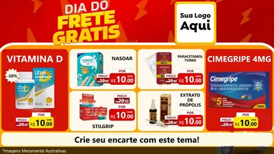 Modelo de TV para TV Horizontal com o tema Dia do Frete Grátis para Farmácia