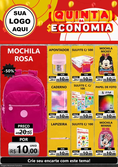 Modelo de Encarte para Encarte A4 Vertical com o tema Quinta da Economia para Papelaria