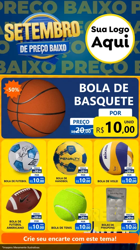 Modelo de Rede Social para Stories com o tema Setembro De Preço Baixo para Artigos Esportivos