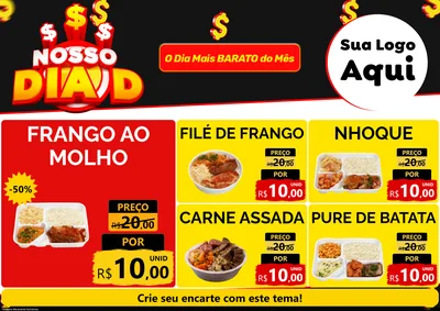 Modelo de Encarte para Encarte A4 Horizontal com o tema Nosso Dia D para Restaurante