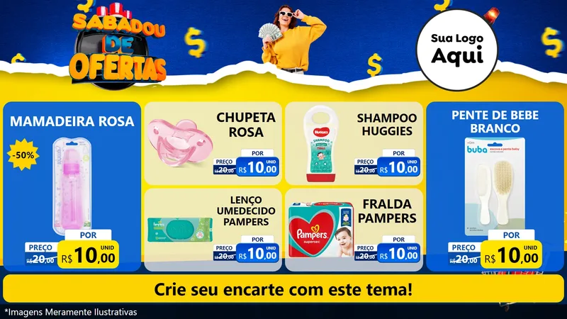 Modelo de TV para TV Horizontal com o tema Sabadou de Ofertas para Bebês