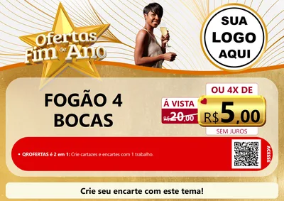 Modelo de Cartaz para Cartaz A4 Horizontal com o tema Ofertas Fim de Ano para Móveis e Eletro